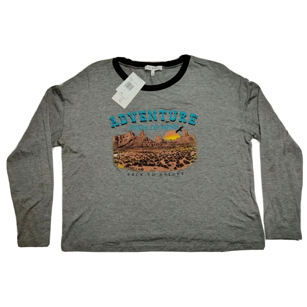 Pretty Rebellious ADVENTURE STATE OF MIND BACK TO NATURE Women Large T-Shirt NEW